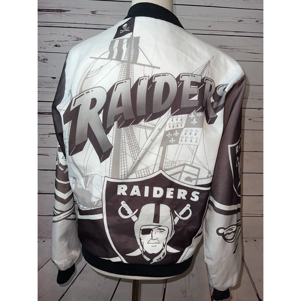 Chalk Line Los Angeles Las Vegas Raiders Oakland Satin Jacket Small Vintage 90s